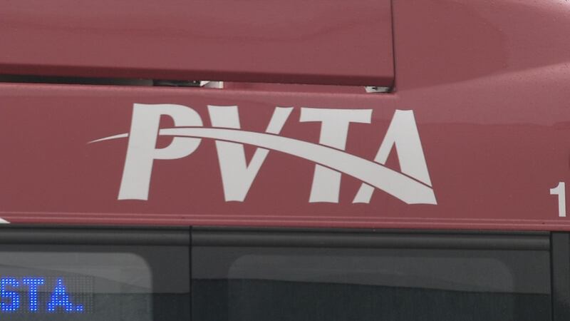 Photo showing the outside of a PVTA bus in Springfield