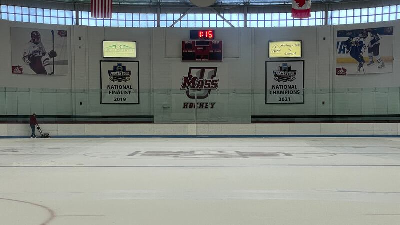 Photo of the UMass Hockey practice facility at the Mullins Center