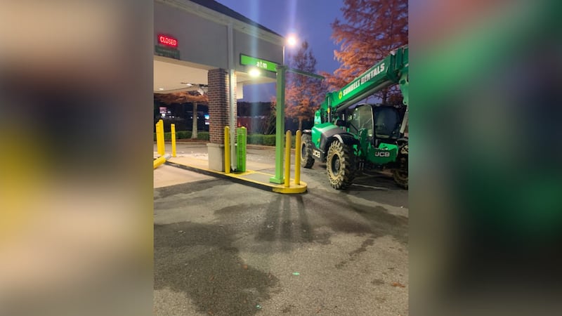 Police in Alabama say an ATM was stolen from a Regions Bank with the use of a forklift.